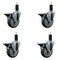 Service Caster 4'' Gray Poly Swivel 1-1/4'' Expanding Stem Caster Set with Brake, 4PK SCC-EX20S414-PPUB-PLB-114-4 - alternate 1